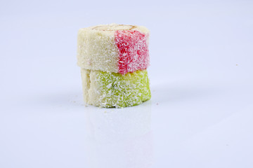 Cake roll. isolated on white.