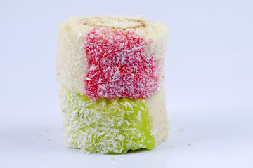 Cake roll. isolated on white.