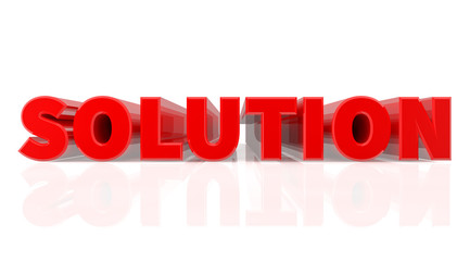 3D SOLUTION word on white background 3d rendering
