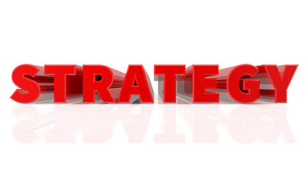 3D STRATEGY word on white background 3d rendering