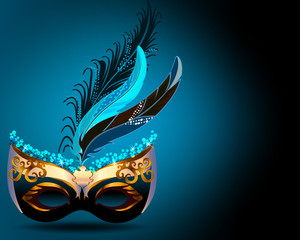 Carnival mask Mardi Gras festival background for card and poster.