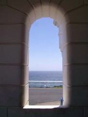 sea light tower with naturale window with sea view and blue sky