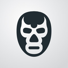 Icono plano mascara luchador en fondo degradado