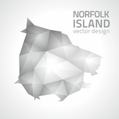 Norfolk Island vector grey shadow geometry triangle map