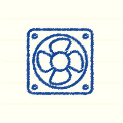 Computer cooler vector icon for web design and mobile application user interface