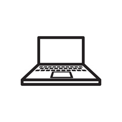 Laptop computer notebook minimalistic vector icon for web design and mobile application user interface