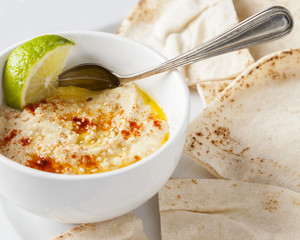 Hummus, delicious vegan cream of chickpeas