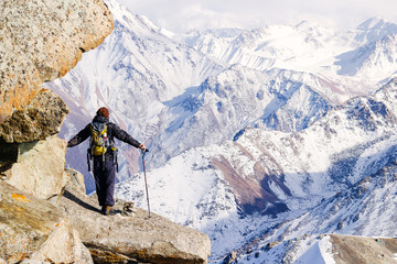Hiker in the mountain