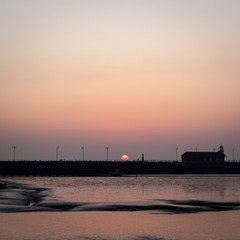 Sunset over Morecambe Bay, Lancashire, UK