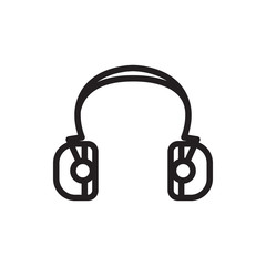 Headphones minimalistic vector icon for web design and mobile application user interface