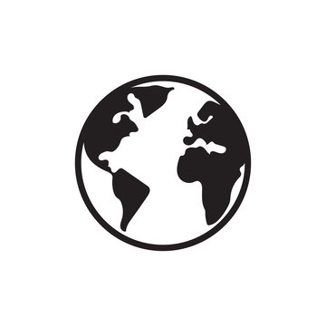 Earth minimalistic vector icon for web design and mobile application user interface