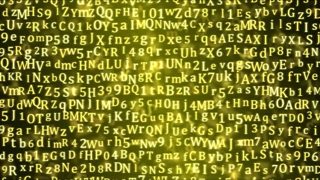 Random Moving Letters Animation - Loop Yellow