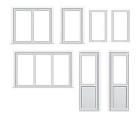 set of different plastic windows layout options