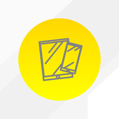 Tablet and smartphone minimalistic vector icon for web design and mobile application user interface