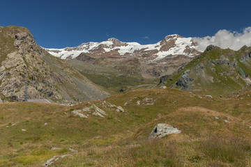 Fototapeta na wymiar View to Monte Rosa mountain in italian Alps