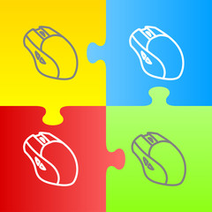 Computer mouse controller minimalistic vector icon for web design and mobile application user interface