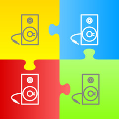 Studio music speaker minimalistic vector icon for web design and mobile application user interface