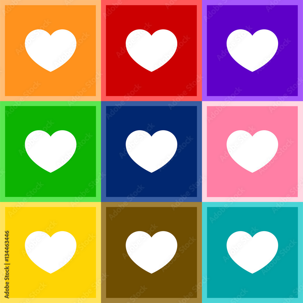 Poster heart minimalistic vector icon for web design and mobile application user interface