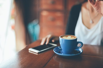 coffee latte art in coffee shop