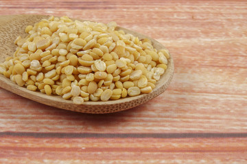 Toor dal, famous Indian legume also called yellow Pigeon peas