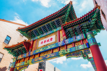 Philadelphia Chinatown is a predominantly Asian American neighborhood in Center City, Philadelphia. The Philadelphia Chinatown Development Corporation supports the area. - obrazy, fototapety, plakaty