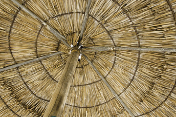 Beach straw umbrela detail