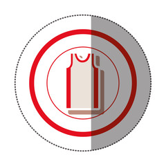 sticker with circular shape of colorful basketball t-shirt vector illustration