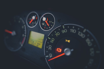 Fototapeta premium Illuminated car dashboard