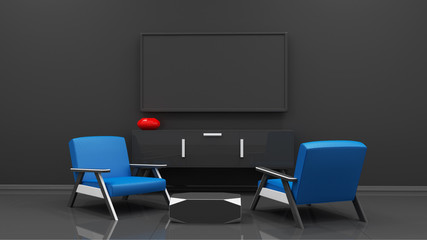 tv display 3d rendering