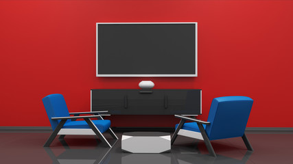 tv display 3d rendering