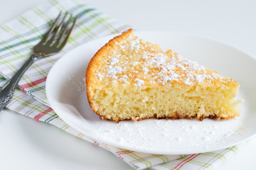 Manna on the table on a white plate
