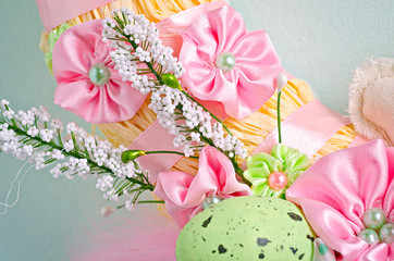 decoration with egg and flowers