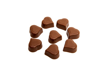 chocolate candy hearts isolated