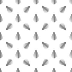 Vector seamless abstract pattern with dotted pyramid on a white background.