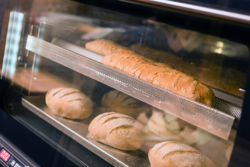baked bread in a bakery