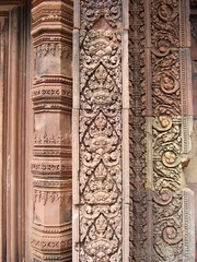 石のレリーフ　遺跡　カンボジア　彫刻　芸術　壁画