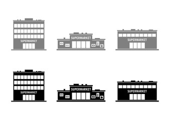 Obraz premium Supermarket icons on white background