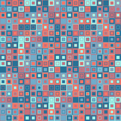 Geometric mosaic seamless pattern. The multicolored squares. Useful as design element for texture, pattern and artistic composition.