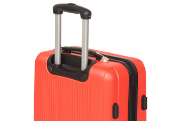 Orange suitcase isolated on white background