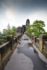 Bridge between rocks near Rathen, Germany, Europe (Sachsische Sc