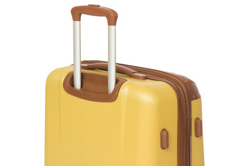 Yellow suitcase isolated on white background