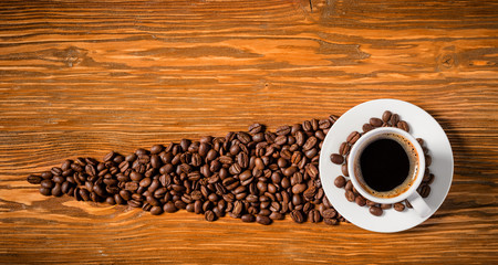 Coffee cup on a wooden table