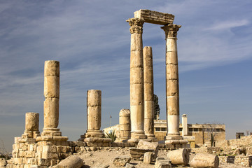 Fototapeta premium The ruins of the ancient citadel in Amman, Jordan