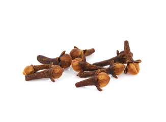 dry cloves on white background