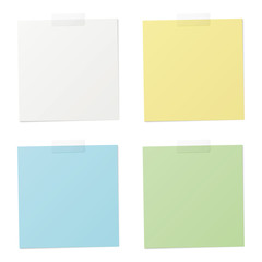 Vector Notes Isolated in Four Colors