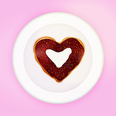 Heart shaped Donut for Valentine's Day Celebration.