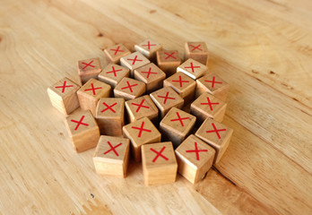 wrong with tic tac toe game on the wood table