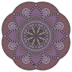 Oriental pattern. Traditional round coloring ornament. Mandala.