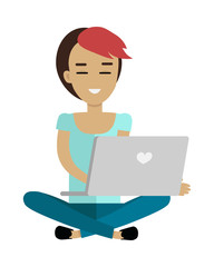 Young Woman Using Her Laptop