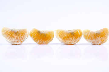 Mandarin orange citrus fruit isolated on white background.